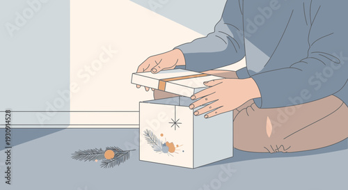 Unveiling A Gift Of Wonder: An Illustrated Depiction Of Discovery And Excitement