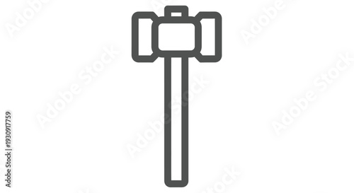 Simple black outline of a mallet tool minimalist design silhouette