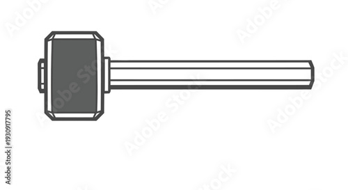Black hammer tool illustration against a white backdrop a stark silhouette