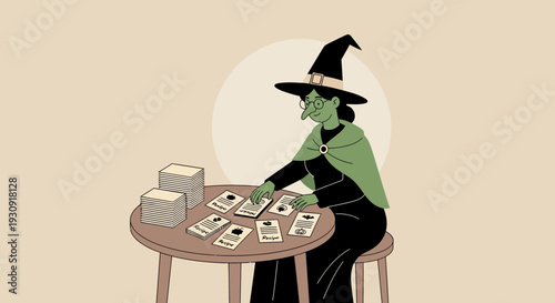 Whimsical Witch Sorting Spell Recipe Cards For Halloween Celebration