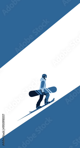 Winter Snowboarding Adventure On A Pristine Mountain Slope