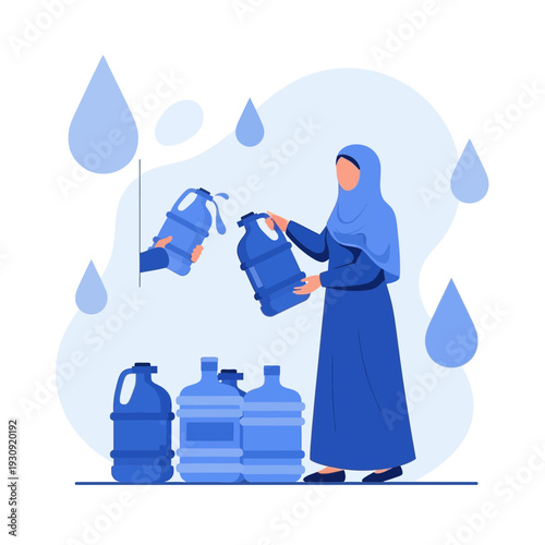 Woman Holding Water Bottle Service Healthy Hydration Refreshment Delivery