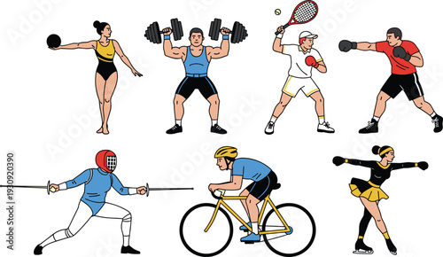 Athletes Sports Collection Graphic Commercial Use