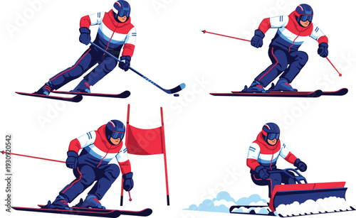 Skiing Snowboarding Winter Sports Athlete Snowplow