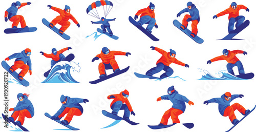 Snowboarder Action Sports Winter Adventure Collection Commercial