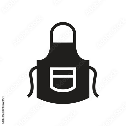 Apron icon with pocket, protective garment for cooking and crafting