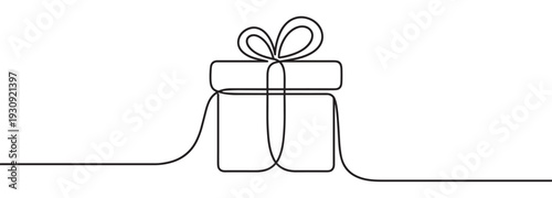 Gift box present package illustration with a decorative ribbon bow for festive occasions and thoughtful giving.