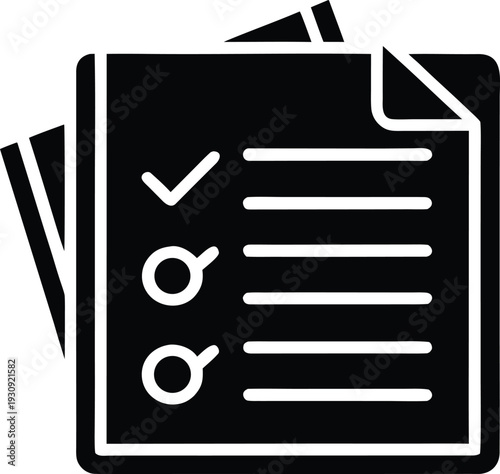 Strategic Planning Document Vector Icon – Business Strategy and Action Plan Symbol