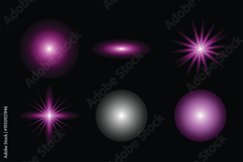 Light effect collection various glowing effects and lens flares