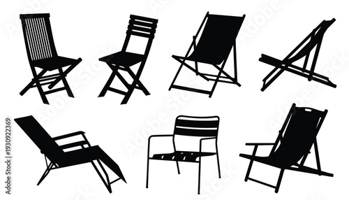 Assortment of outdoor chair silhouettes for relaxation and leisure