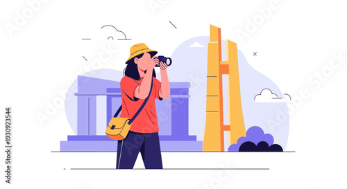 Woman Photographer Captures Architectural Marvel and Urban Landscape Illustrations