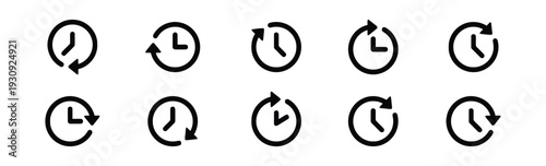 Collection of circular arrow icons representing time, speed, refresh, and recycling for various applications and designs