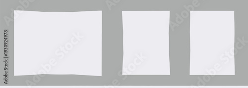 collection of crumpled white paper sheets on gray background vector illustration