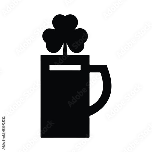 Beer Mug Foam Silhouette Icon Minimal Black