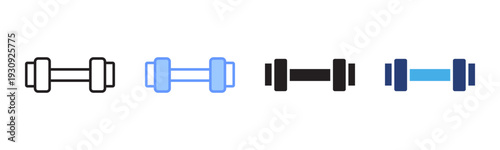 Barbell icon set multiple style collection