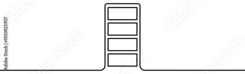 Battery icon progress bar with four segments indicating a full charge level on a continuous line, representing energy status or data progression in a minimalist design.