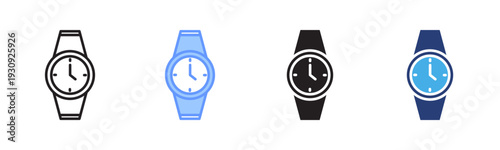 Watch icon set multiple style collection