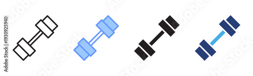 Barbell icon set multiple style collection