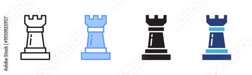 Chess icon set multiple style collection