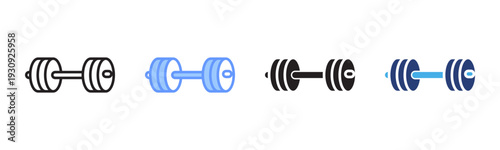 Barbell icon set multiple style collection