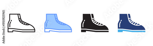 Shoes icon set multiple style collection