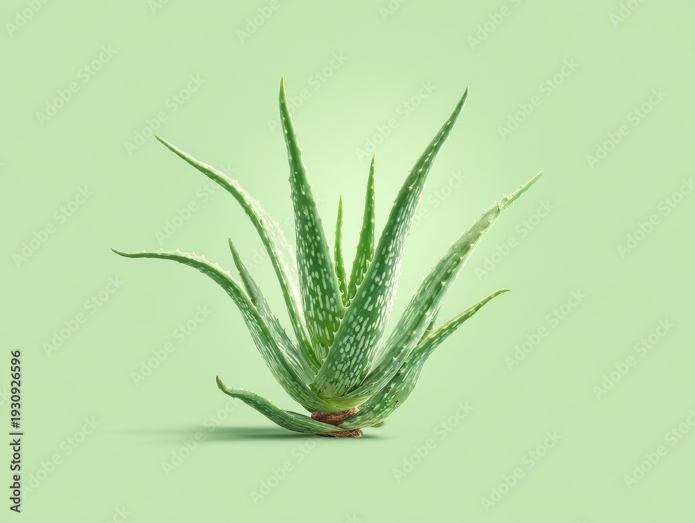 Fototapeta premium aloe vera plant isolated on a green background