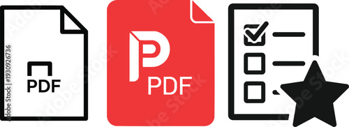 Pdf documents and editable checklist icons
