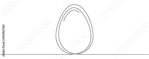 Continuous line drawing egg shape with a minimalist artistic design, symbolizing new life, growth, and simplicity.