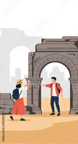 Young Adventurers Documenting Historic Ancient Archway Discoveries