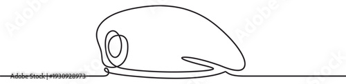 Military beret continuous line drawing illustration of a classic soldier's headwear representing honor, service, and armed forces.