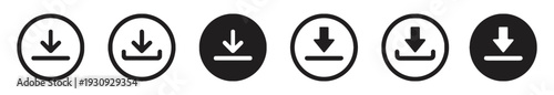 Download icons in various styles including solid circles and outlines