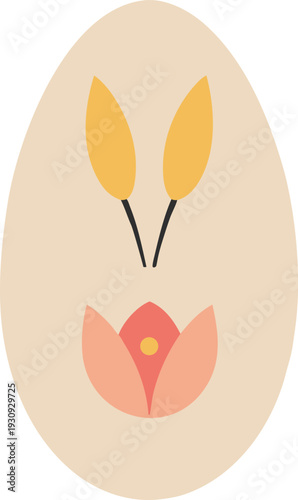 Easter egg with floral design