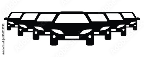 Group of black car silhouettes