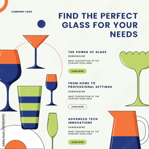 Set of 7 glassware icons vector