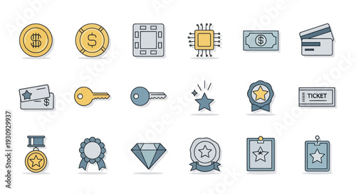 Collection of Financial and Achievement Icons.