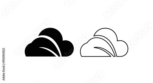 Two clouds, one dark and one light, symbolizing duality and contrast Vector