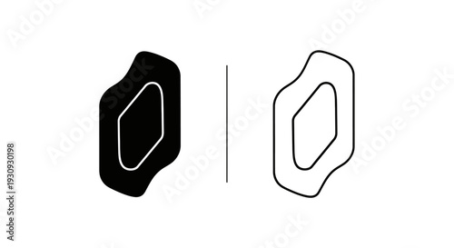 Abstract geometric design with double outline and black color scheme Vector