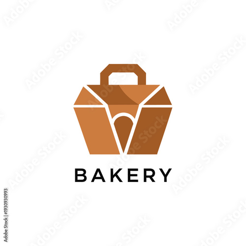 Abstract brown geometric bakery logo icon for bread shop and food service brand