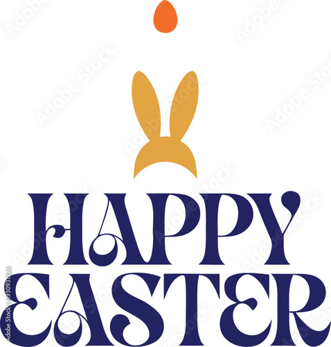 Easter greeting with bunny and egg