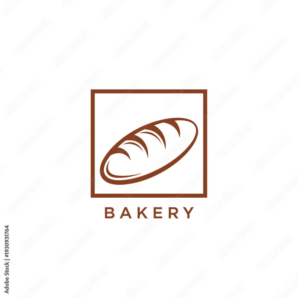 Obraz premium Bakery bread loaf logo vector icon illustration for food and pastry store