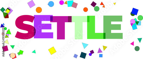 Foto Colorful settle text graphic design element on transparent background