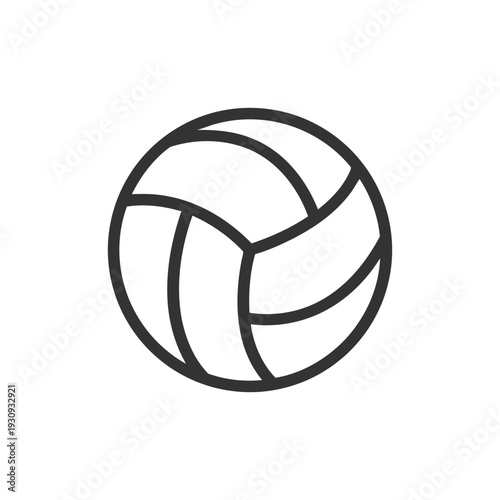 Outline icon of a volleyball ball for sports and games theme