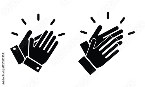 Pair of clapping hands icons symbolizing applause and appreciation
