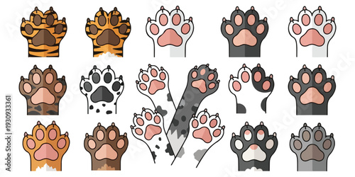 Photos Cute Cat Paw Print Vector Illustration Set

Colorful Animal Paw Stickers with Pa