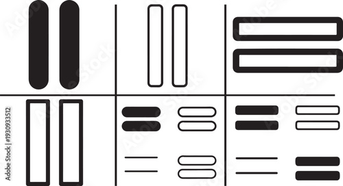 Parallel vector icon in filled, outline, line and stroke styles for web and mobile UI design use.