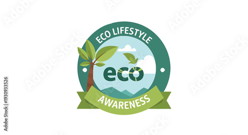 Eco lifestyle awareness logo vector