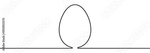 Minimalist abstract continuous single line egg shape drawing, a simple graphic design element perfect for modern branding.