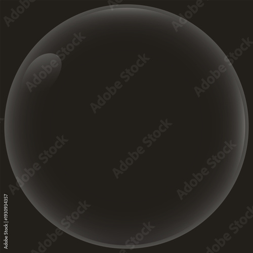 A dark and mysterious sphere with a small circular protrusion on its surface, evoking a sense of intrigue and wonder Transparent Bubble Design