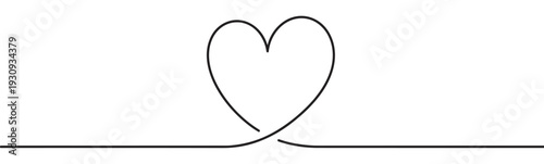 Continuous line drawing heart shape symbol of love and connection, perfect for expressing affection and romantic feelings.