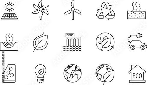 Latest business vector design icons for sustainable energy and eco friendly concepts